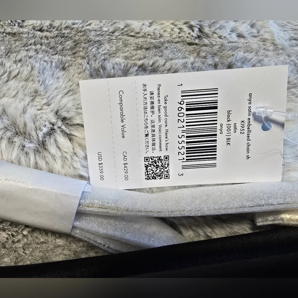 NWT Kate Spade Anya‎ Satin Shoulder Bag Crystal Chain Strap